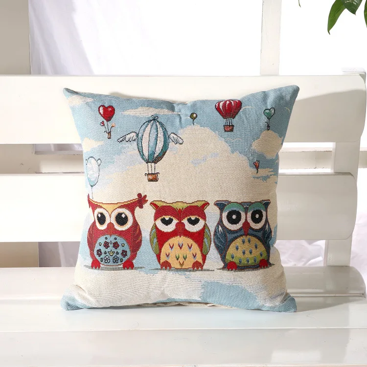 Wholesale Embroidery Designs Decorative Pillow Owl Sofa Cushions/Pillows