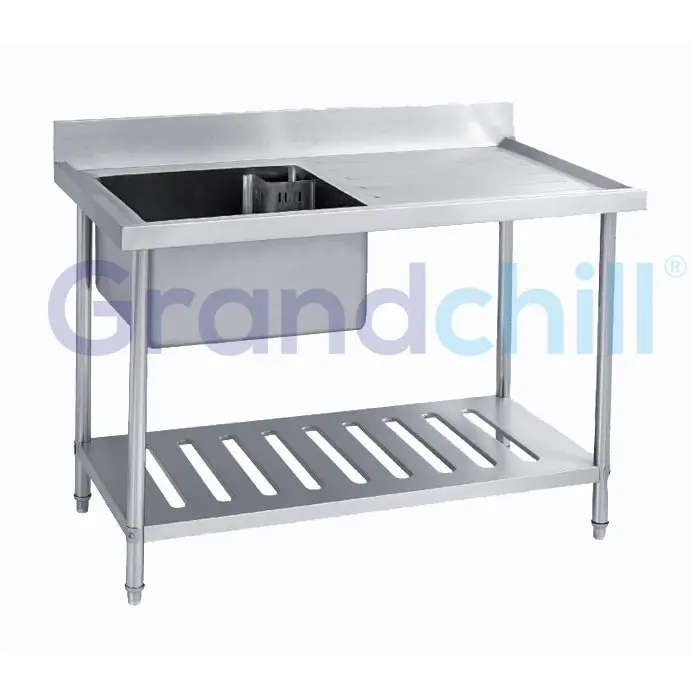 Hotel Kitchen Used Commercial Outdoor Stainless Steel Sink With Drain Board