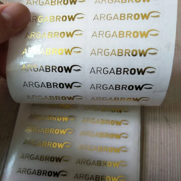 
Custom Transparent Gold Foil Stickers Clear PVC Sealing Vinyl Labels 
