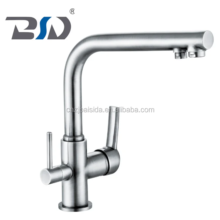 China OEM brass 3 ways drinking water purified water kitchen faucets