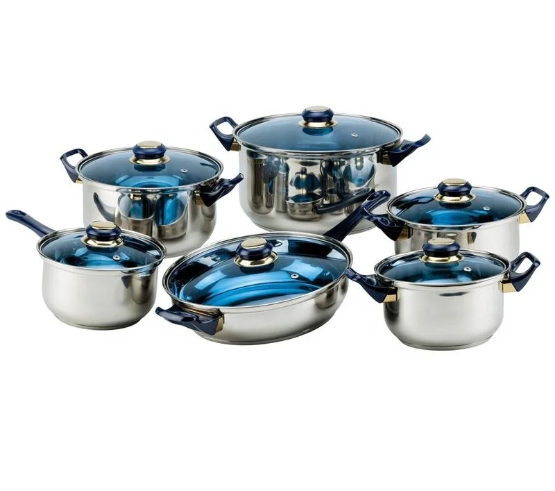 Hot Selling Classic Stainless Steel Cookware Set Sustainable Metal Pots Pans Induction Home Kitchen Use OEM Kitchen Cookware