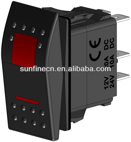 Carling Style 12V 24V Auto/ Marine LED ROCKER SWITCH ON--ON-OFF DPDT 6PIN 2 LIGHTS