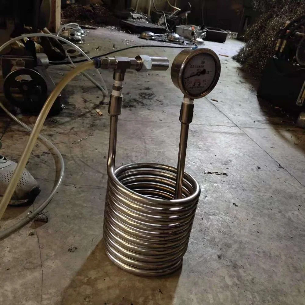 Stainless Steel Tri Clamp 4inch Flat End lid  with condensing coil and dip tube