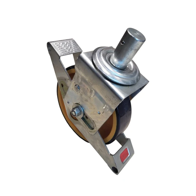 Custom 8 inch thread length scaffold caster wheel with brake