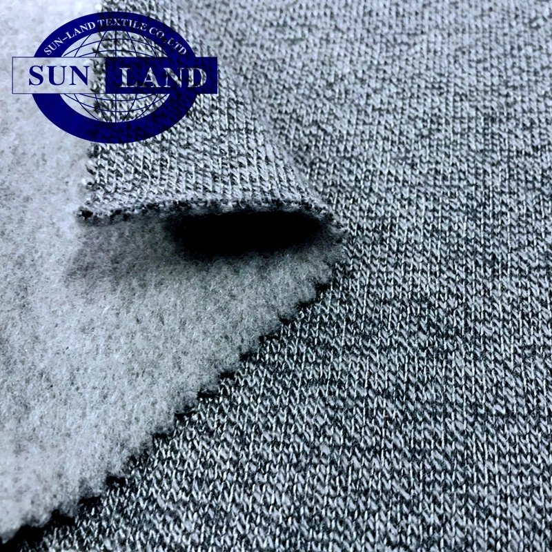 100% polyester thick needle melange fleece fabric for autumn winter cloth keep warm