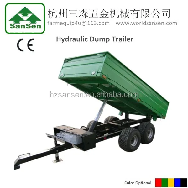 Farm tipping trailer with hydraulic power unit,atv dump trailer with CE
