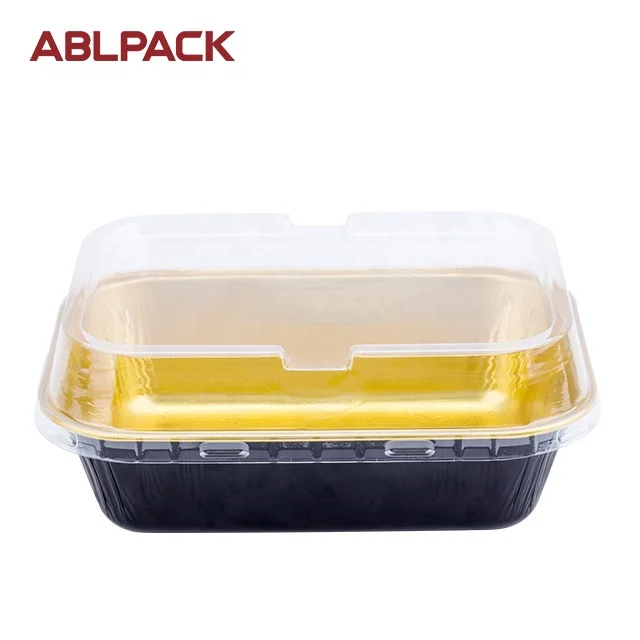 280ml Colorful Rectangular disposable Aluminium Foil Containers baking cups takeaway food package with lid