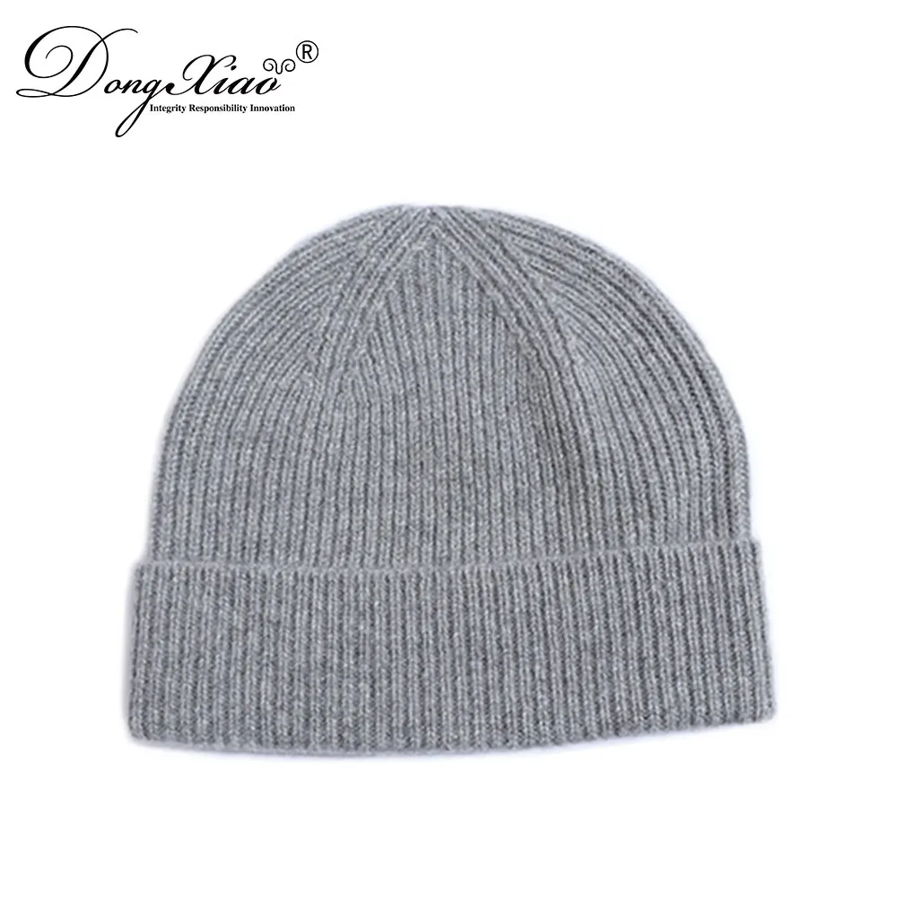 Hot sale custom cashmere warm soft knitted kids or adults hat beanie Fold up Cashmere hat for winter
