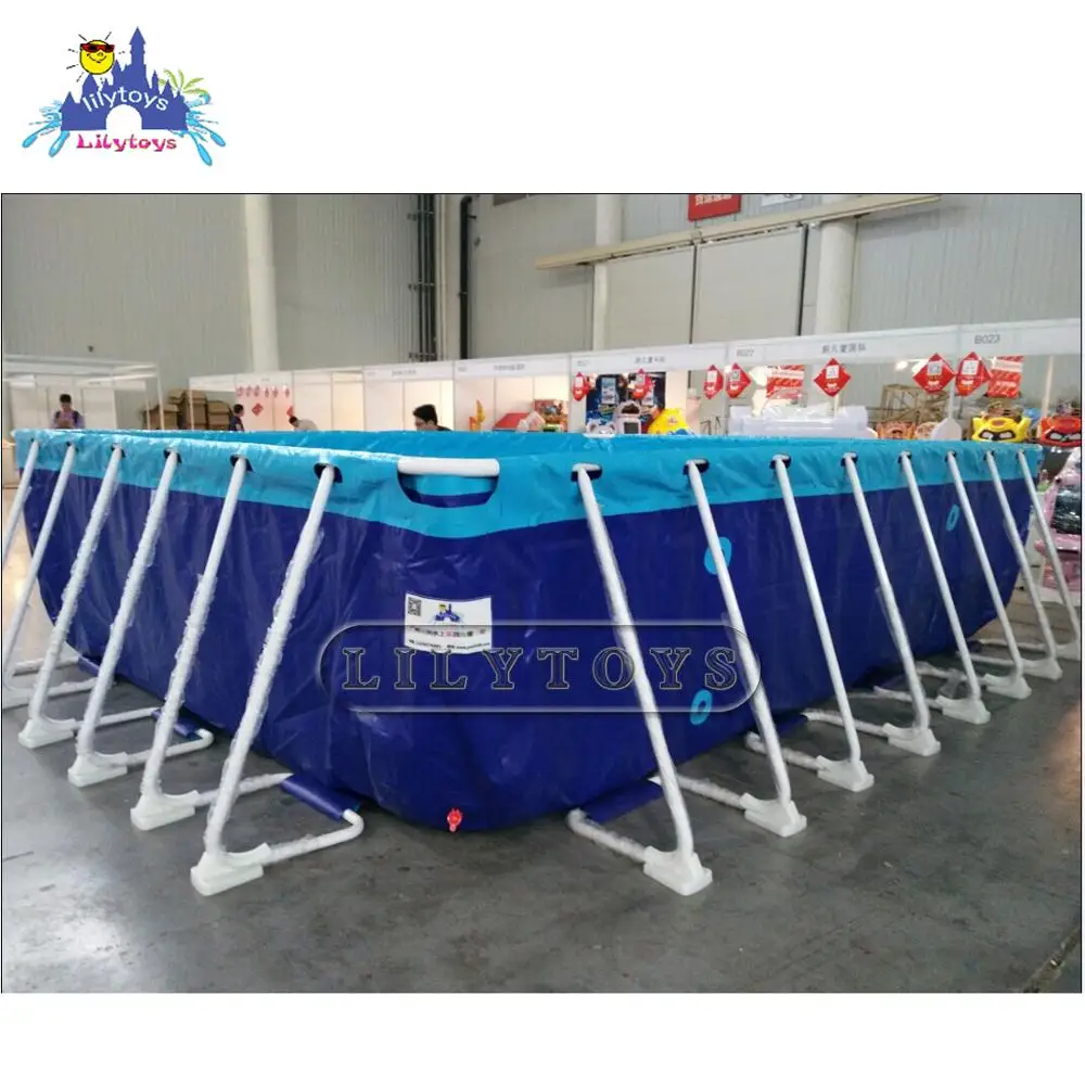 Lilytoys Moveable Mobile Metal Frame Swimming Pool Inground Outdoor Pools