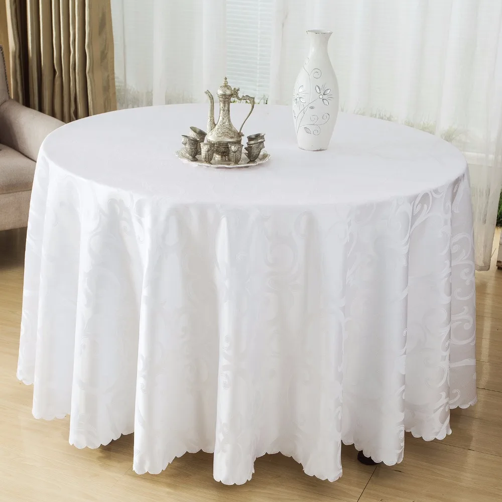 Wedding Party Banquet 100% Polyester Wrinkle Free Round Table Cloth