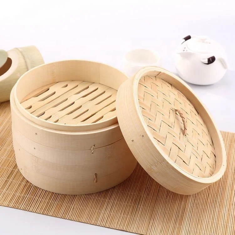 
Factory direct sale natural bamboo cooking utensils Handmade bamboo Dim Sum steamer 