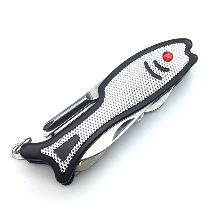 Funny fish shaped pocket knife camping multi tool knife