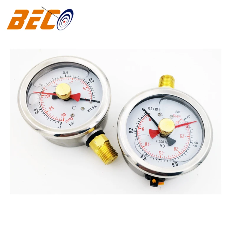 Beco high quality oem -1bar double needle vacuum air pressure gauge