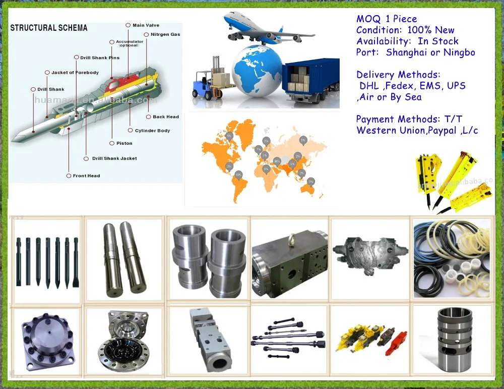 Chisel , Bush for Hydraulic Breaker Soosan / Furukawa Rock Drill Parts