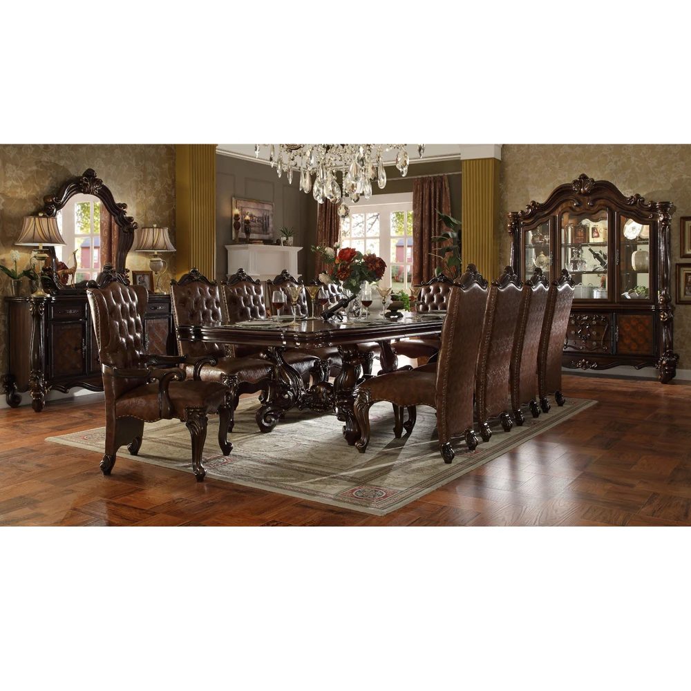 Longhao furniture American traditional style top quality wooden dining chair, tables chair sets dining