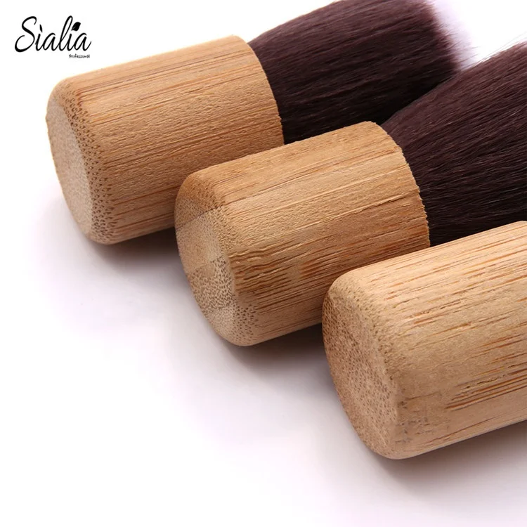 Private label Bamboo Handle Mini Flat Top Makeup Brush High Quality Foundation Kabuki Brush