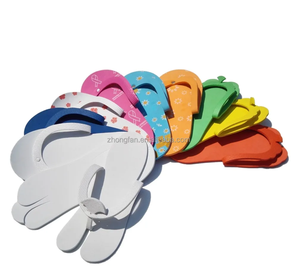 White Disposable Slippers EVA Foam Rubber Flip Flops for Men and Women China Manufacturer