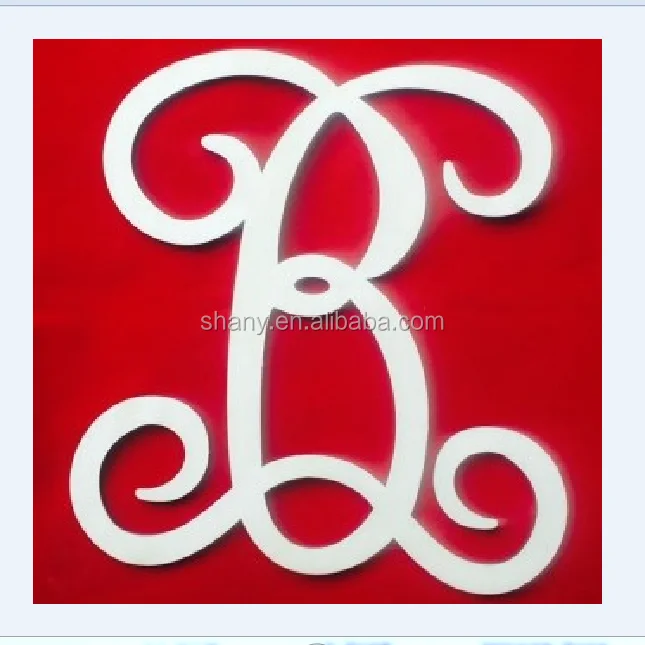 
monogram font ornament wood letter B 