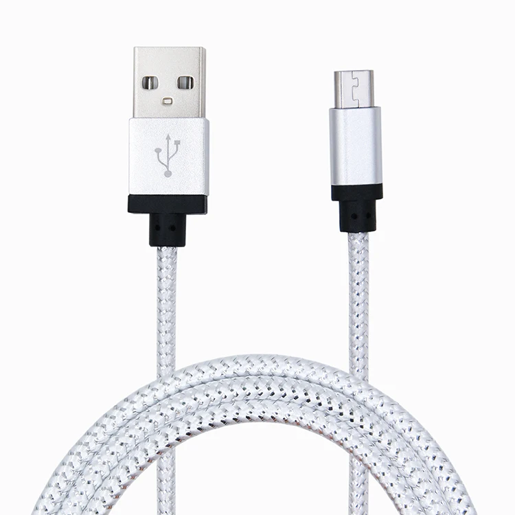 
Best sellers built-in gold thread braided micro usb charger data sync cable for android phones 