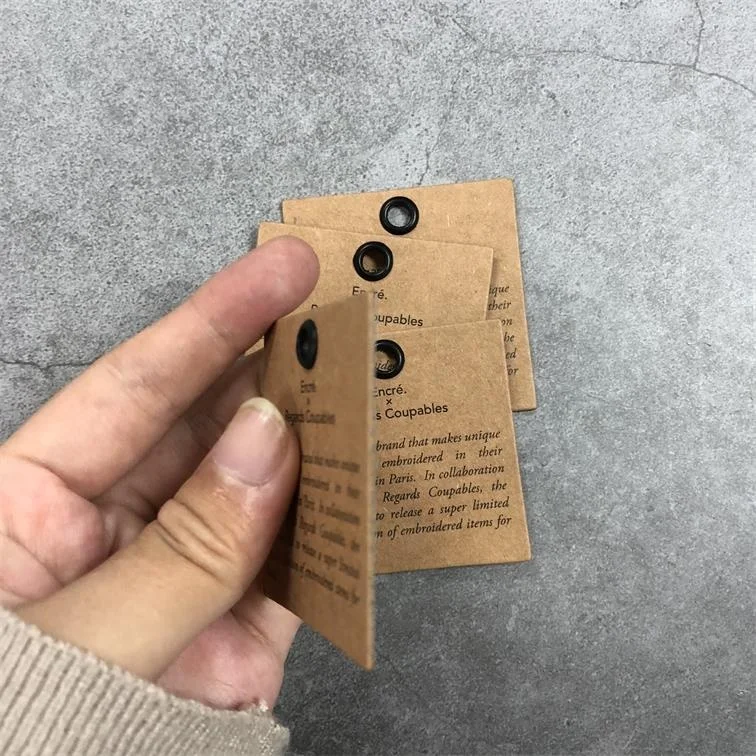 Пользовательская одежда, переработанная Экологически чистая коричневая ушко, ярлык из крафт-бумаги