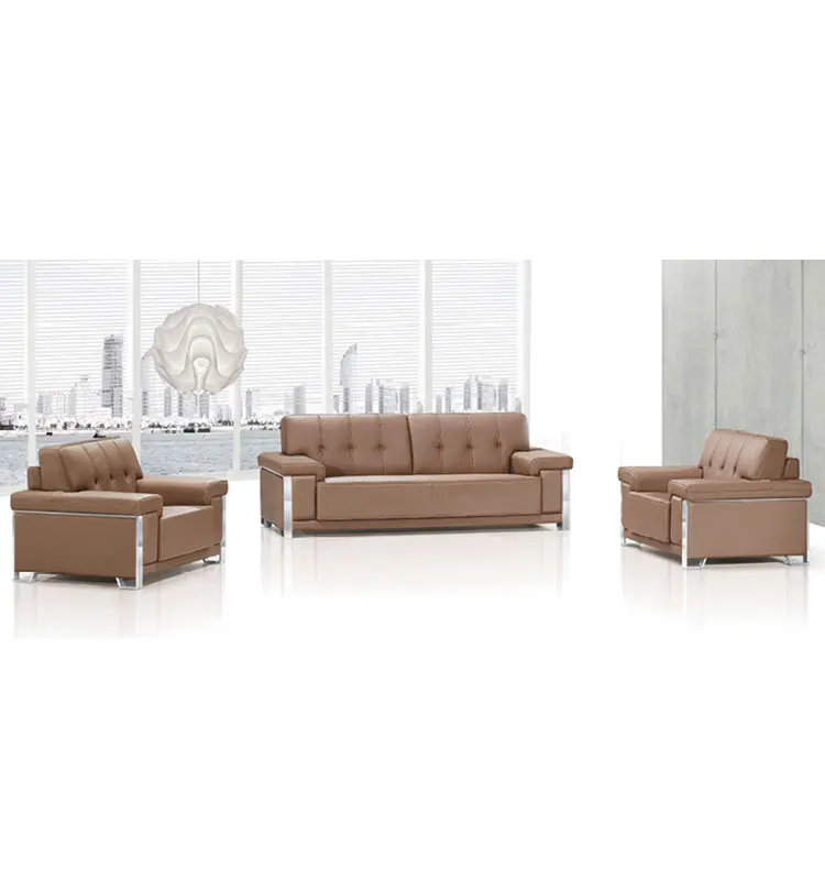 Modern simple design genuine leather sofa set