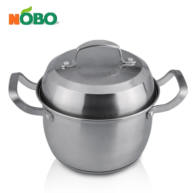 Elegant Design Kitchen La Sera Stock Pot Granite Surgical Stainless Steel Casserole Set with Steel Lids