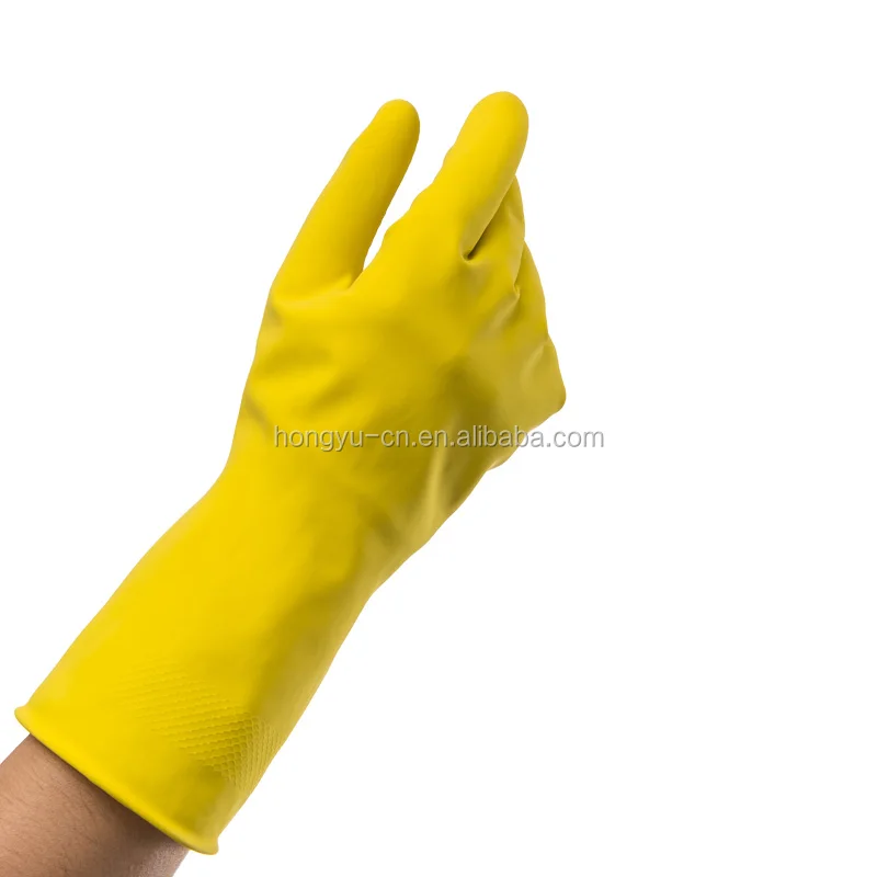 
Spay flocklined yellow safety working gloves and super safe latex gloves with high quality 