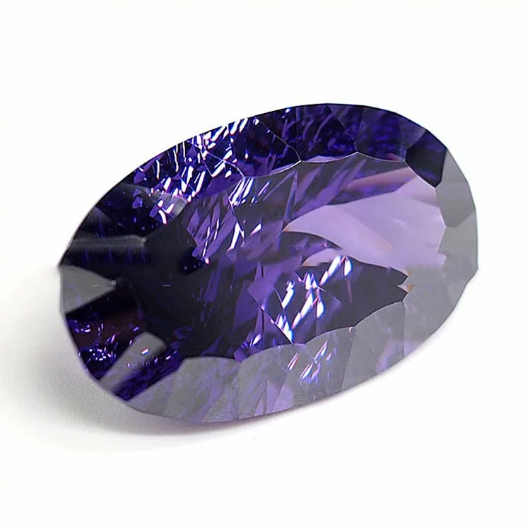 Oval Cutting dark violet gems, violet gemstone