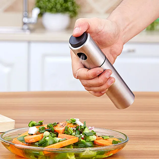stainless steel fuel injection bottle and Barbecue Marinade Spray Bottle  Brushed Aluminum Olive Oil Sprayer