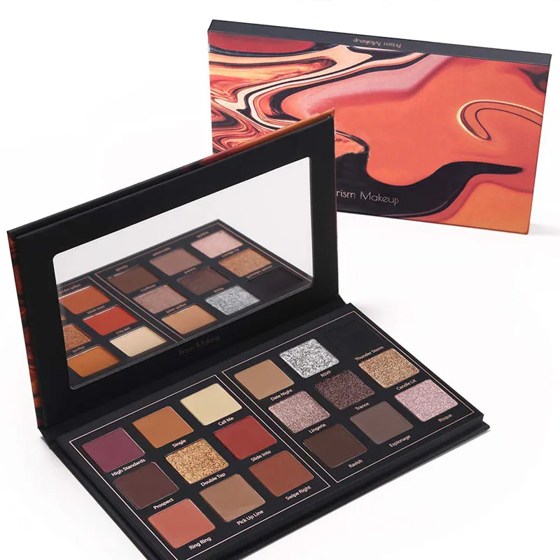 OEM.ODM High Quality 18 Colors Private Label Makeup Pallette Eyeshadow Custom Logo Cardboard Mix Shimmer Cosmetic Eye Shadow