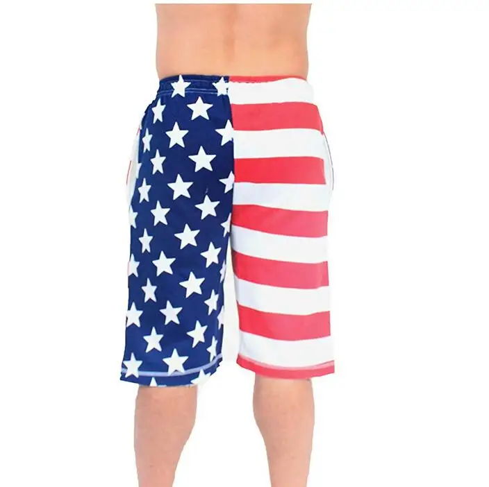 Patriotic American USA FLAG Lightweight Fleece Shorts USA gym shorts swim shorts bathing suit shorts