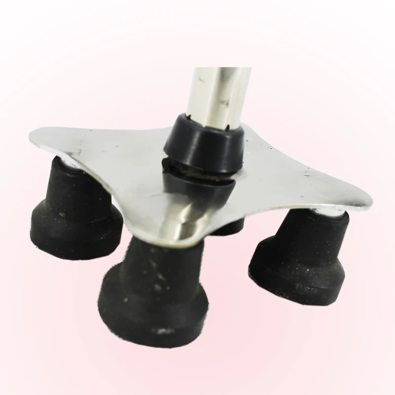 Medical Equipment Hot Sale Stainless Steel Elderly Four Feet Walking Stick for Old Man Cane