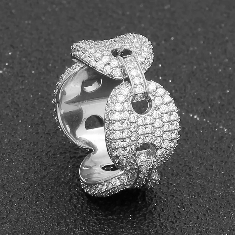 Misterjewelry newest gold gay men rainbow cz ring