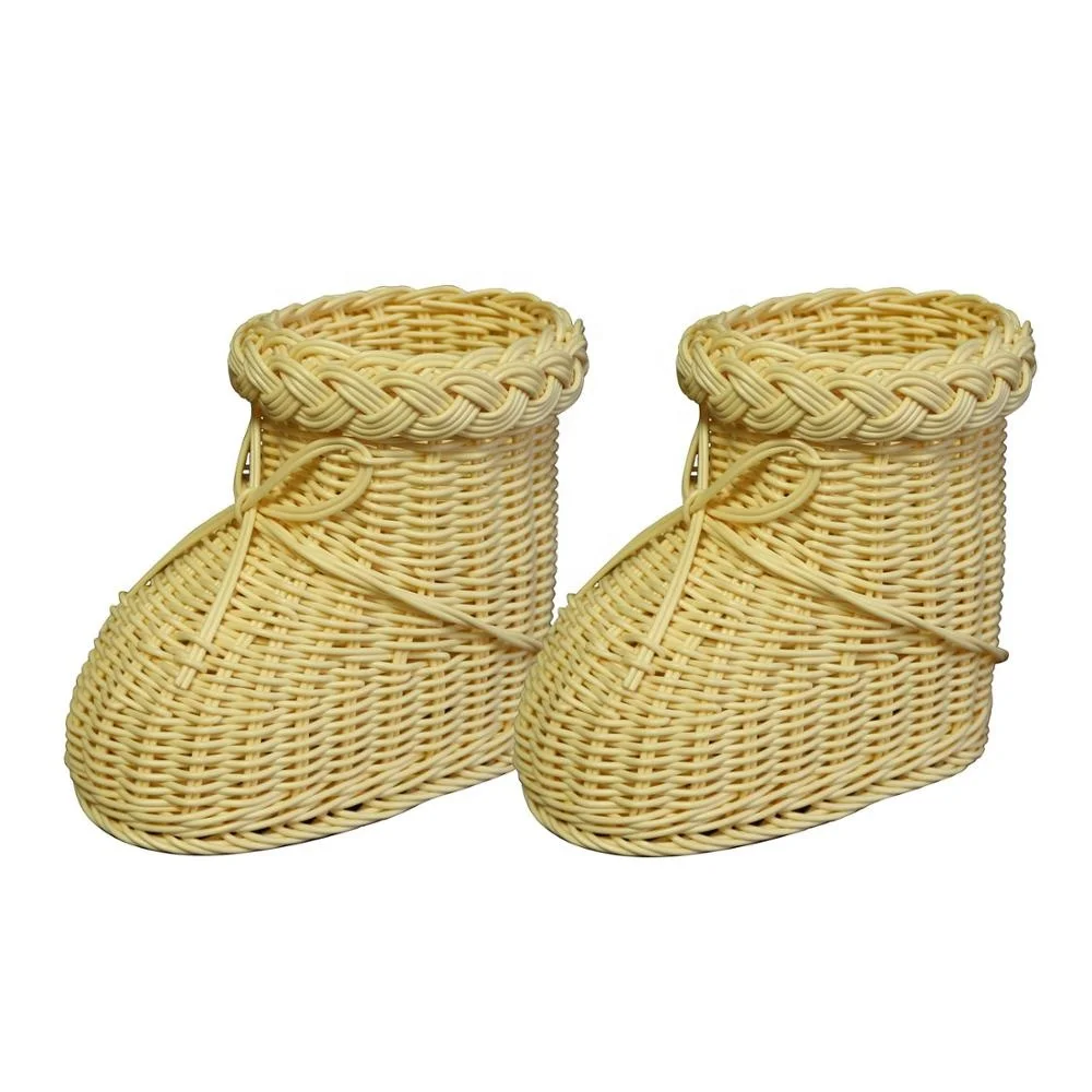 Boot Shape Rattan Vase for Home, Office, Garden, Christmas, New Year, Festival, Party, Wedding Decor