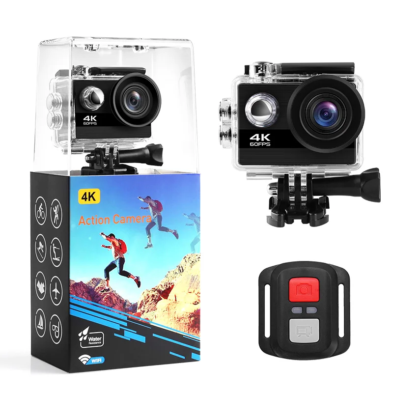 New  Manufacture OEM 24MP 4K/60FPS IMX386  action camera  Wifi waterpoof video sports camera 4K 60fps with image stabilizat