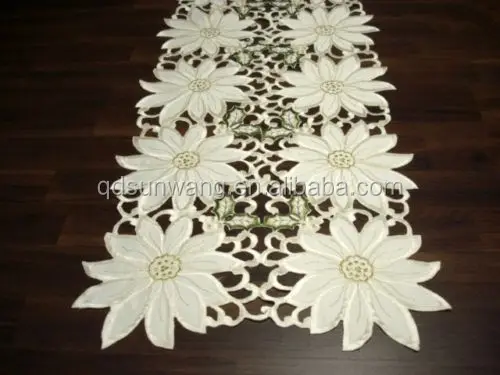 Рождественская настольная подсвечник из красной ткани с вышивкой и резаком