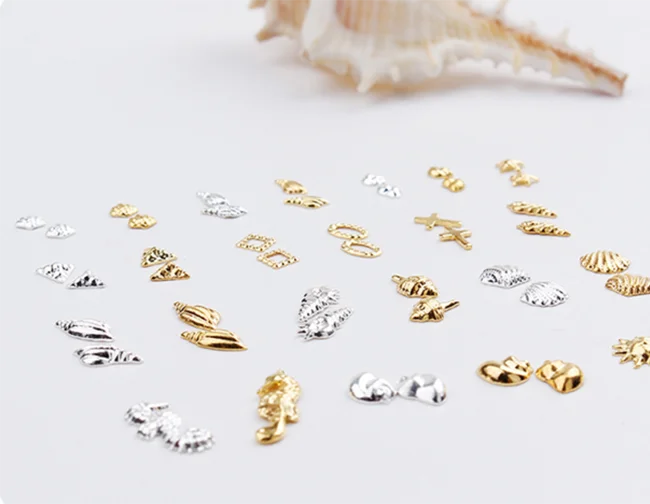 3d alloy seashell nails art for nail salon and art deco nail art design