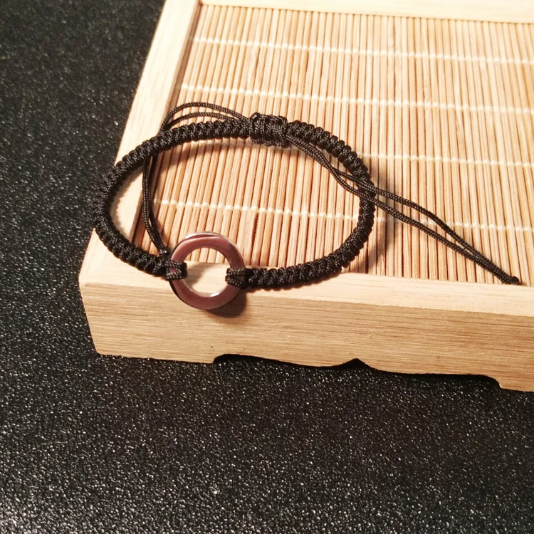 Fashion Weaving Custom Washer Bracelet Love Intention Motto Your Word Bracelet Personalized Round Washer Circle Bracelet