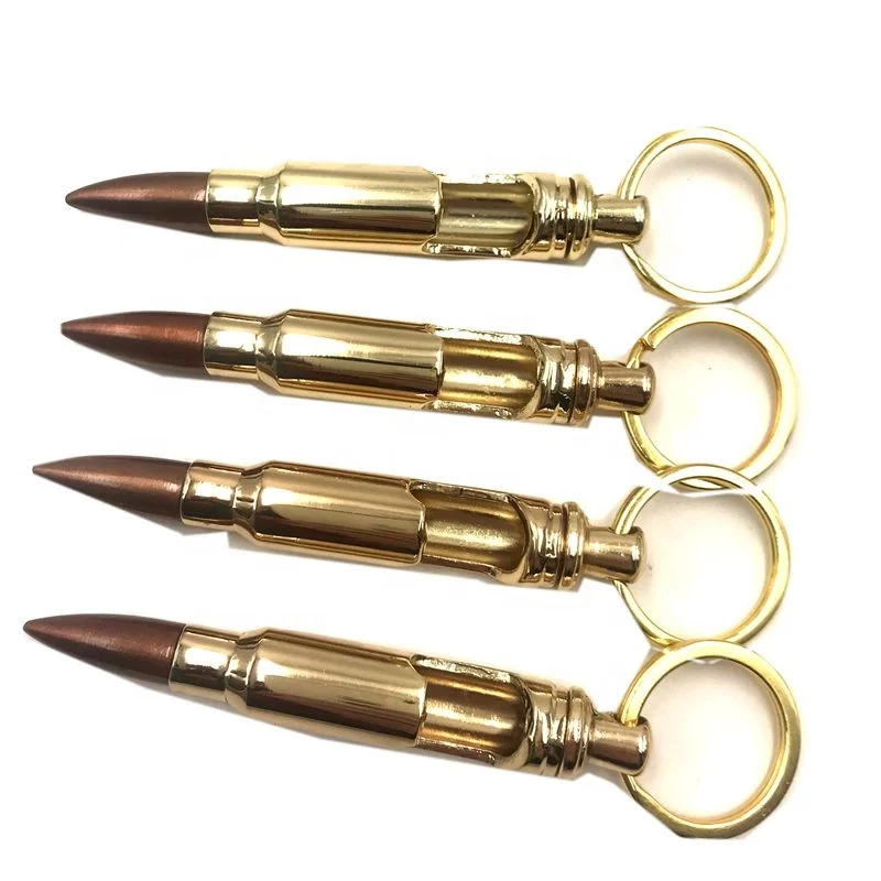Hot sale metal bullet shape custom metal bottle opener keychain