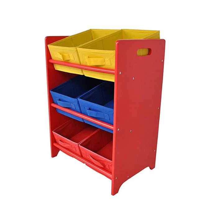 Детский комод для хранения игрушек, 6 холщовых ящиков, детский шкаф для детской игровой комнаты