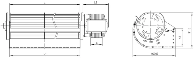 
GL 60xL,GL 65xL,GL 120xL cross flow fan heater 60120 tangential fan 