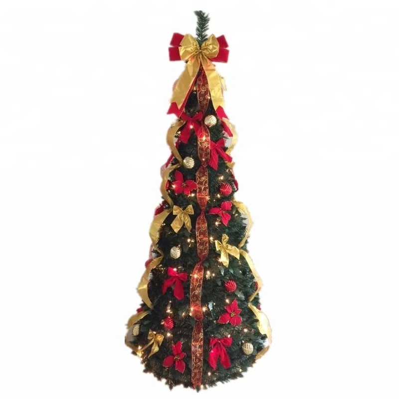 
6ft pre-lit pop up collapsible christmas tree with lights 