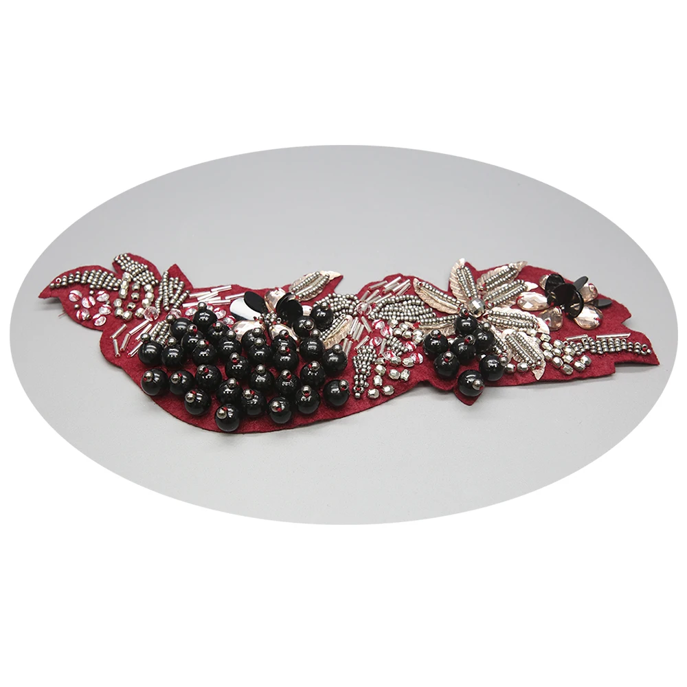 
Shanghai wholesale rhinestone dress patch rhinestone bead patch rhinestone patch applique 
