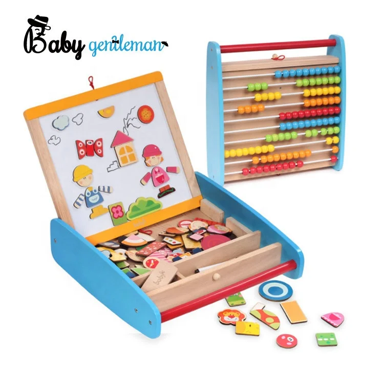 High quality educational double sided easel wooden drawing board for kids Z12128B