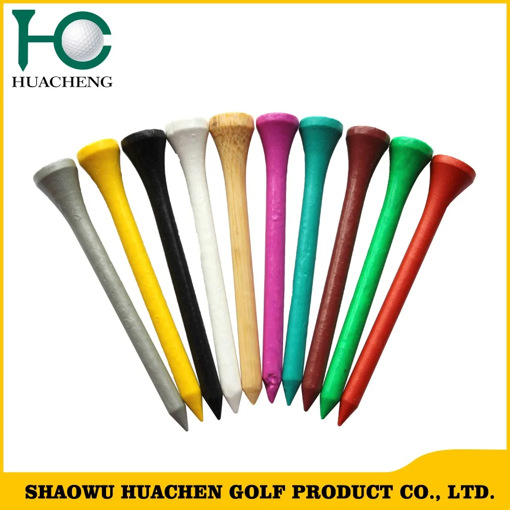 Pantone neon bright colors bamboo/wooden plain golf tees