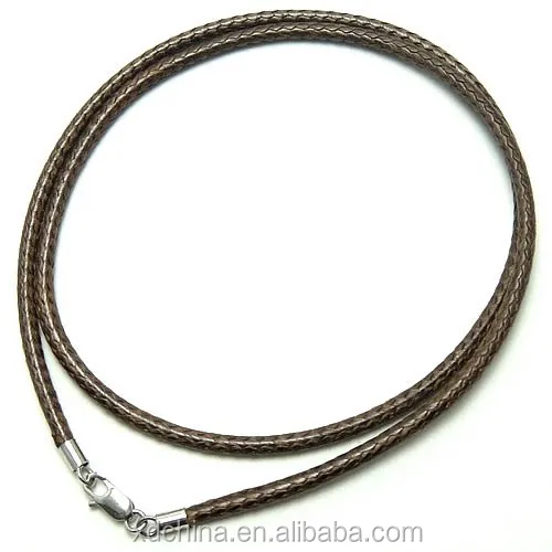 XD MFE00401 2.5mm braided waxed cords with sterling silver lobster clasp cotton wax cord