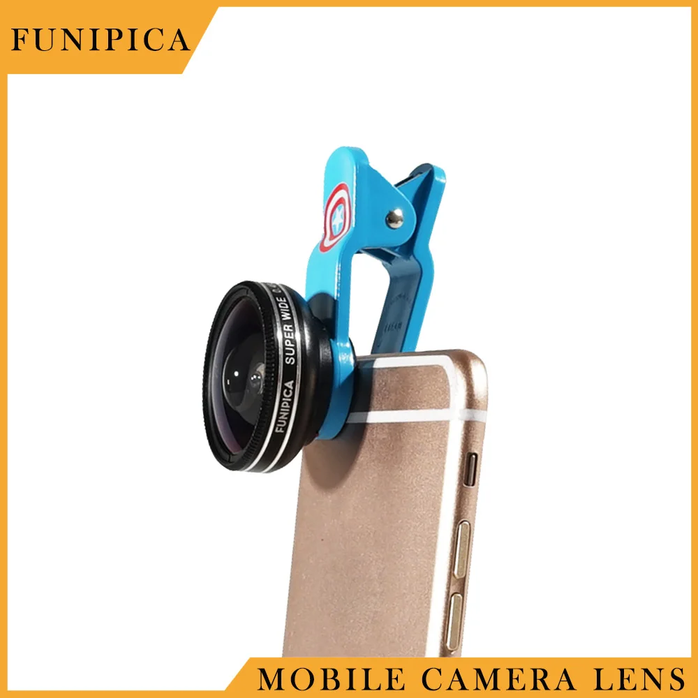 Смартфон фотографии Камера FUNIPICA оригинальный 0.4x Широкоугольный клип Объектив для