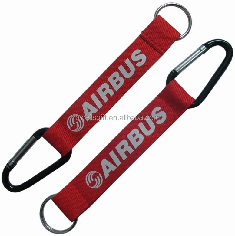 KEY CARABINER AIRBUS WEB STRAP SHORT LANYARD