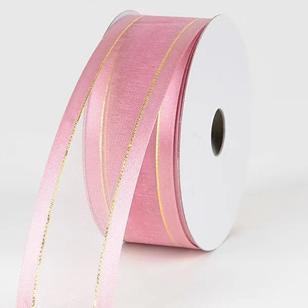 Satin Edged Nylon Organza Ribbon / Wired Sheer Ribbon