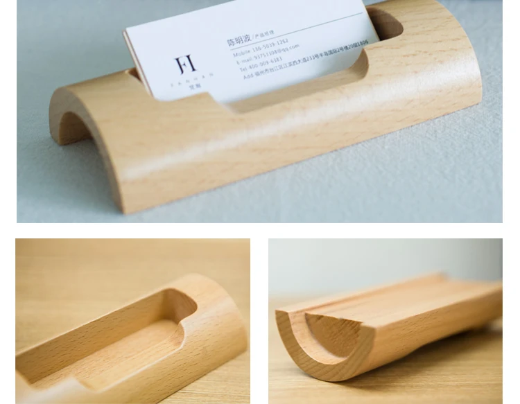 
wooden business card storage holder 